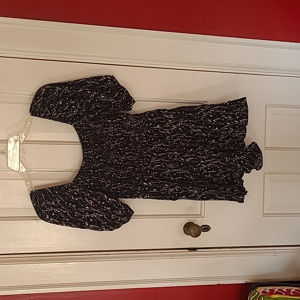 Hashtag in trend black and white smocked top romper, S, NWT